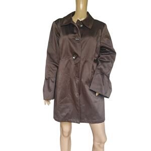Apt. 9 Brown Swing/Car Coat – Bell Sleeves, Quilted Lining | Vintage Y2K/2000s